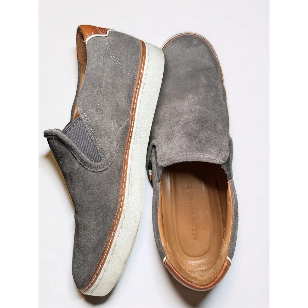 Allen Edmonds Men's Alpha Loafer Size 8.5 D Suede Slip On Sneaker Grey Suede EUC